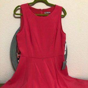 Eliza J Fit and Flare Coral Dress w/ Pockets (NWT)